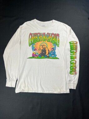 Cheech & Chong XL Long Sleeve Sweatshirt White Graphic Sleeve